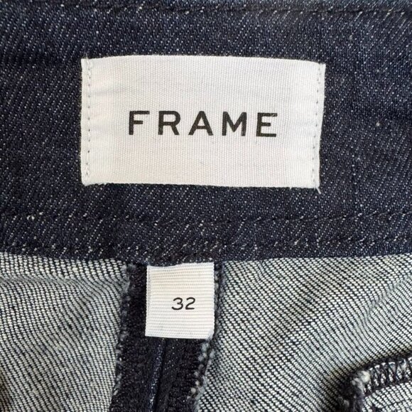 FRAME Pleated High-Rise Bell Bottom Flared Dark Blue Denim Jeans Size 32 - Picture 13 of 15